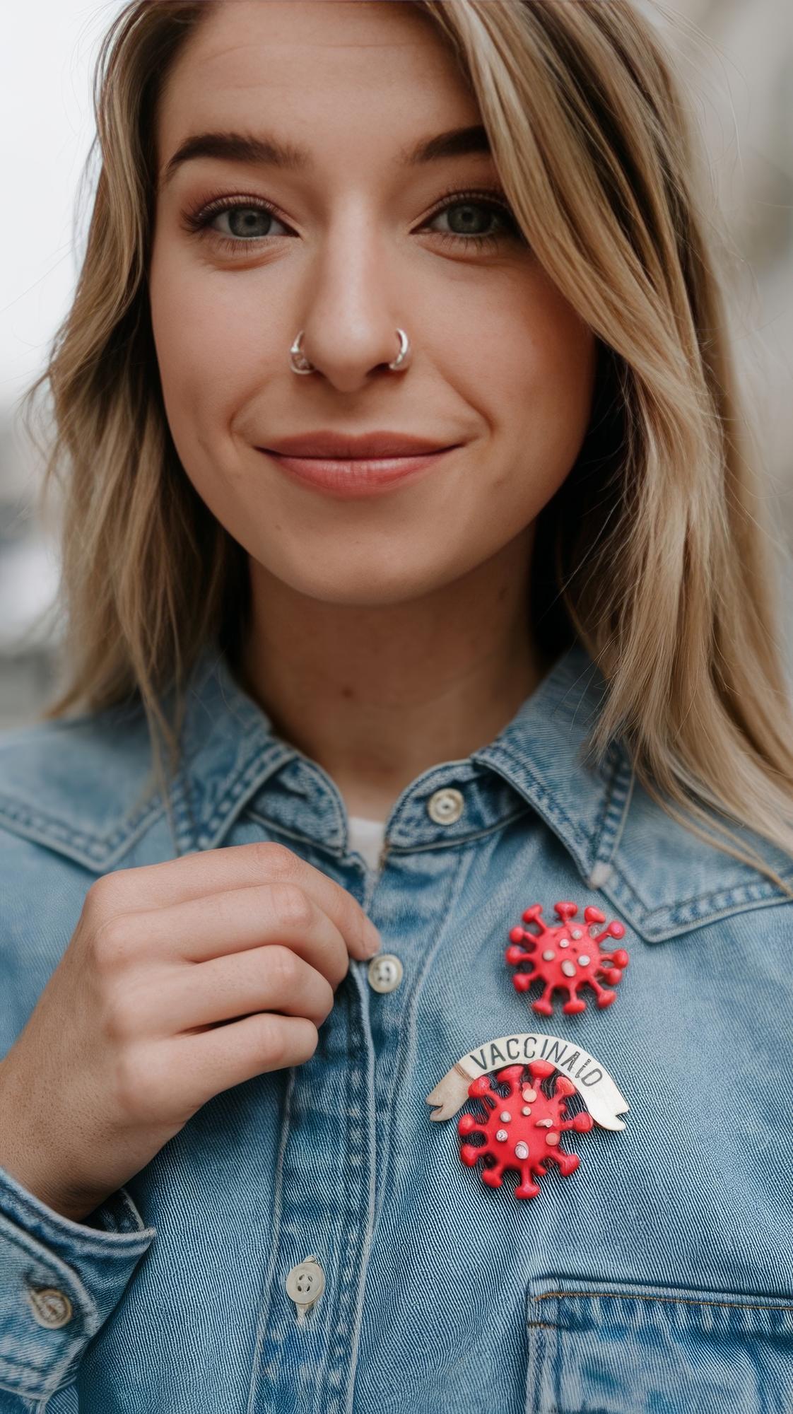 Person holding embroidered patch